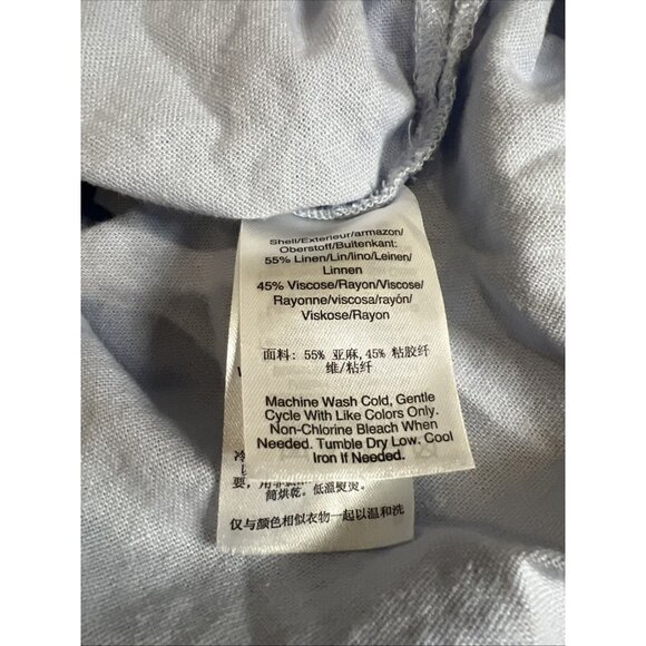 DKNY Side Stitch Denim Twill Drawcord Shacket Shirt Island Wash Plus Size 3X - Picture 6 of 7